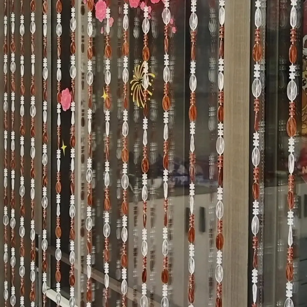 Rideau de porte à perles divisé 1x2m, rideau à perles en acrylique à pampilles 1x2m pour la séparation de pièces et la décoration de mariage