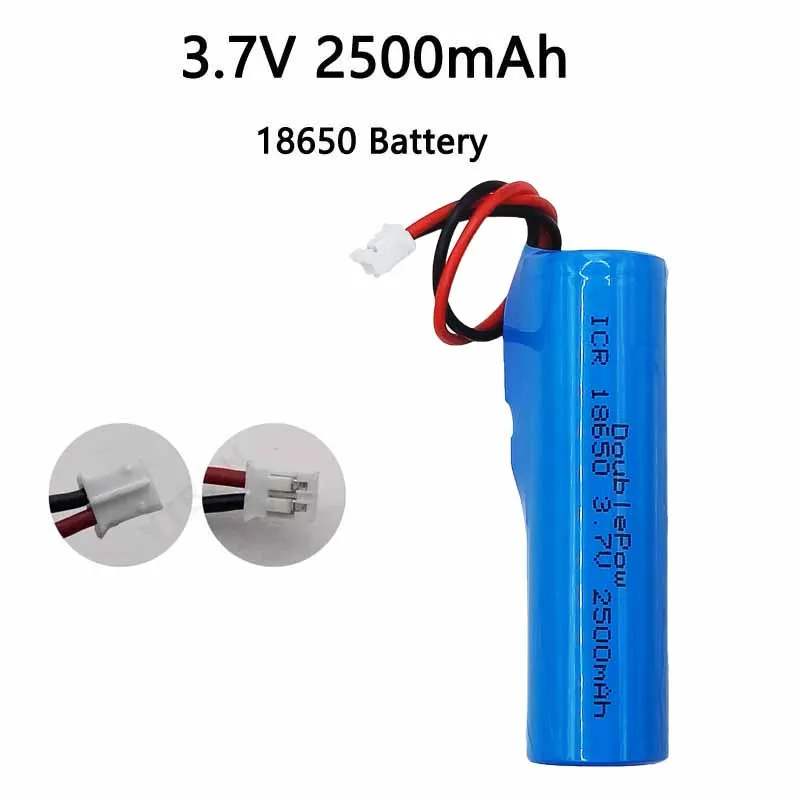 3,7V 18650 2500mAh Wiederaufladbare Lithium-Batterie für LED-Licht, Bluetooth-Lautsprecher, Rasierer, Haarschneidemaschinen mit PH2.0-2P Stecker