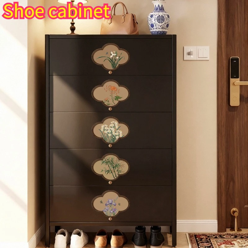 

Shoe Cabinet Household Use Doorway Storage Cabinet One Body Against The Wall Log in Entrance Cabinet New Style Medieval Style