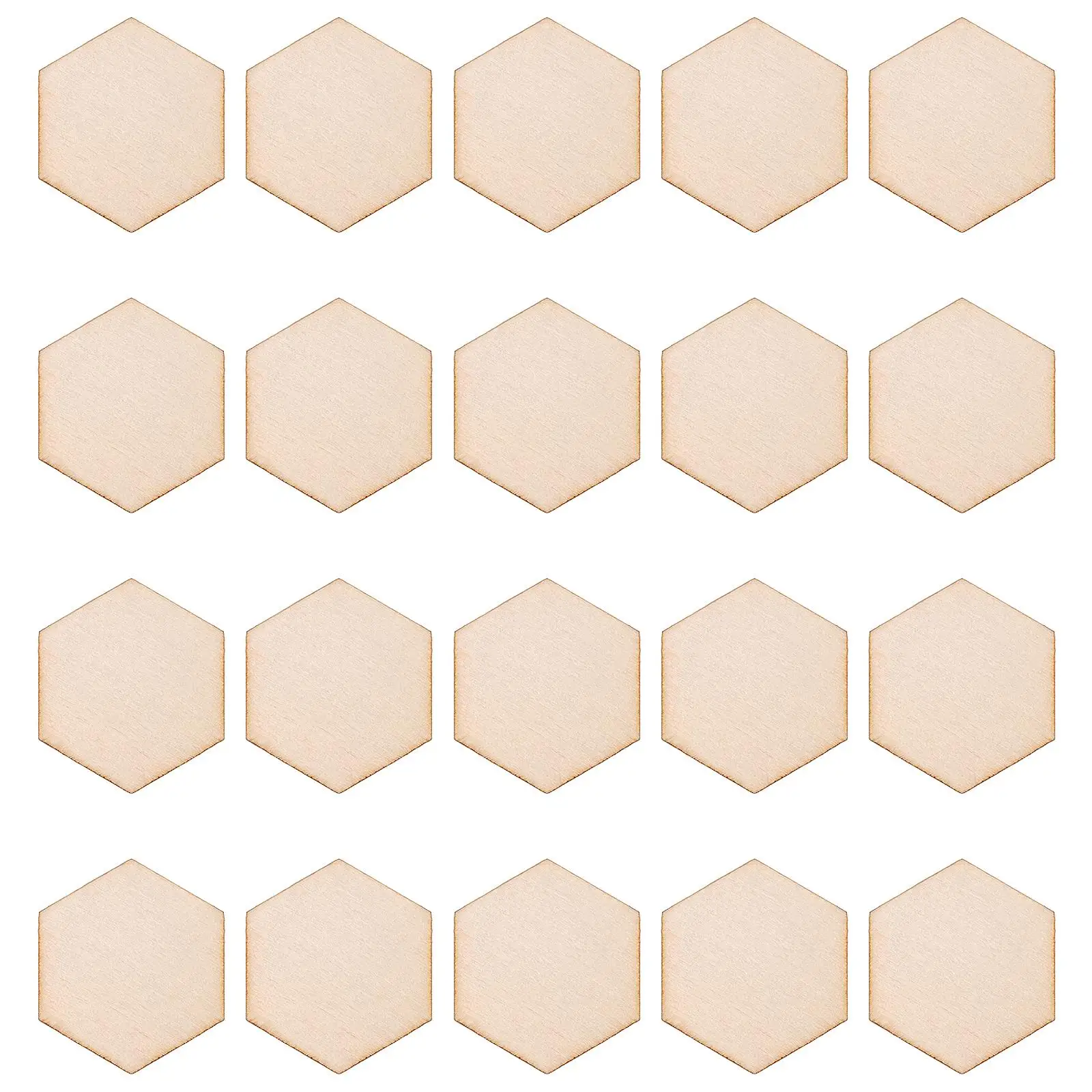 

100pcs Hexagon Wood Slices Smooth Diy Crafts Unfinished Wooden Pieces Decorations Projects Sewing Supplies