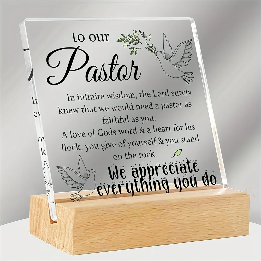 Pastor Appreciation Plaque Gift Pastor Christian Prayer Inspirational Pastor Gift Men's Missionary Christian Desktop Decoration