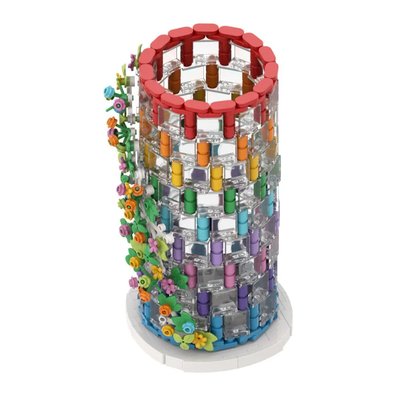 

Small Particle Assembly Building Blocks Toy A0687 Rainbow Vase Creative Craft Ornament For Fresh Flowers Home Decor Gift