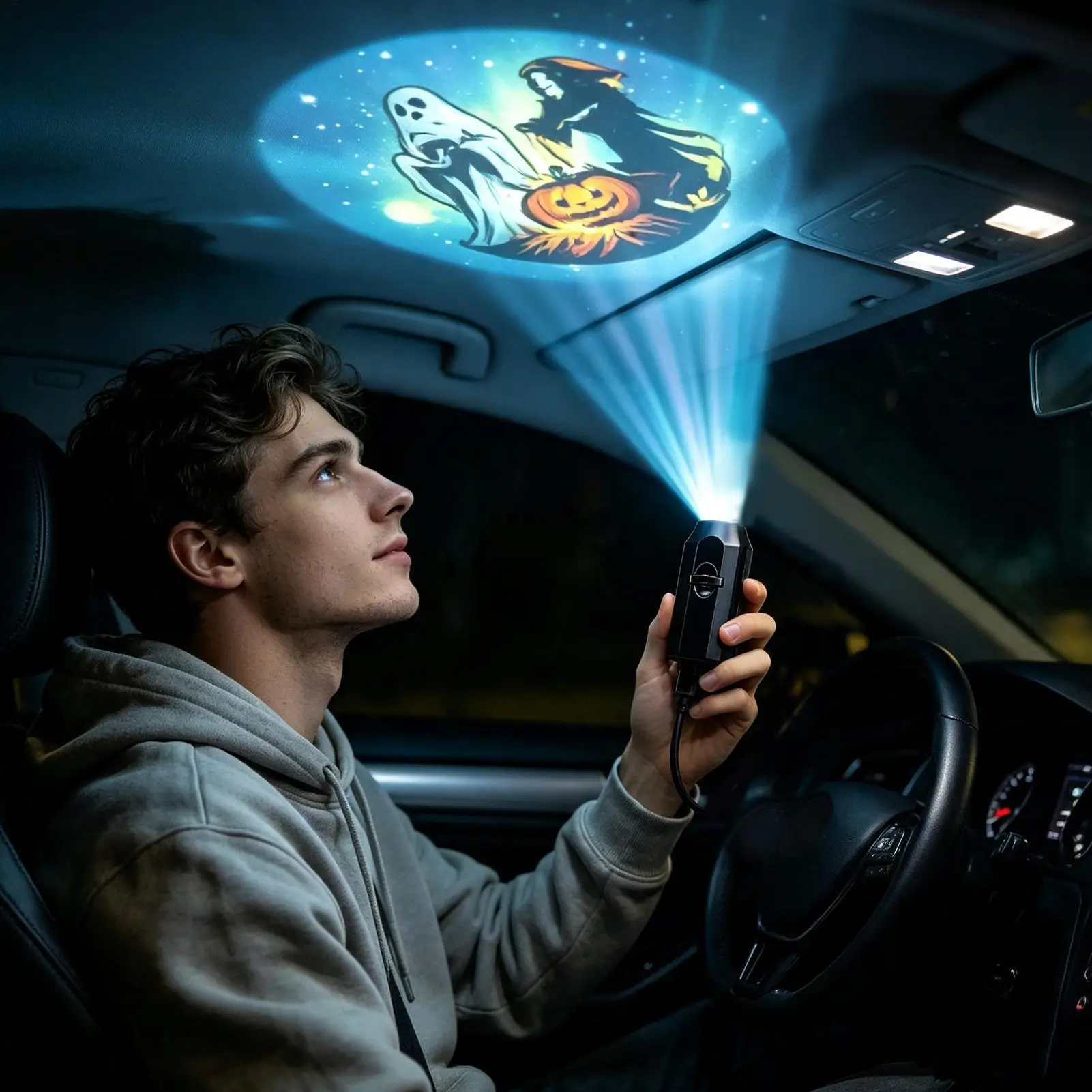 20 Patterns Halloween Christmas Projector Lights, IP65 Waterproof Adjustable Outdoor Lamp with Remote for Yard Party Decor
