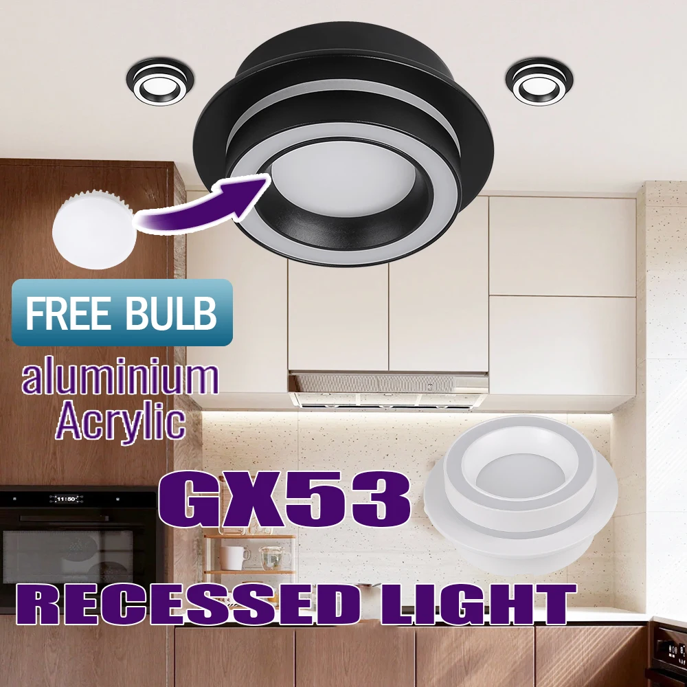 

GX53 Recessed downlight Ceiling Fixtures Downlight Ceiling Spot Lights LED spotlight living room bedroom indoor lighting 110V