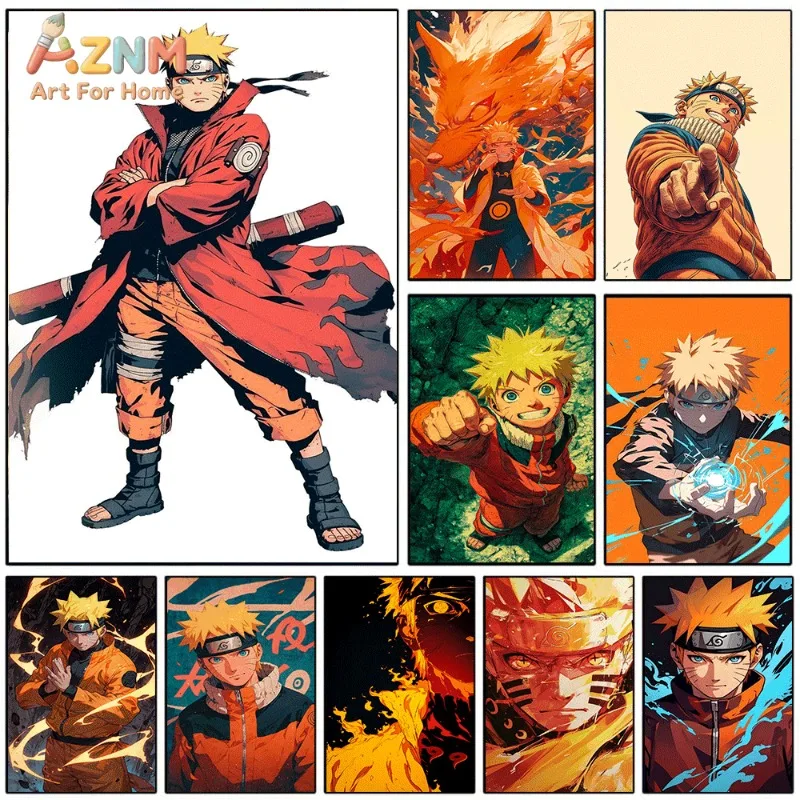 Fire Element Ninja Manga Canvas Poster Classic Anime Character Artwork For Teen Dorm Wall Decoration Unframed