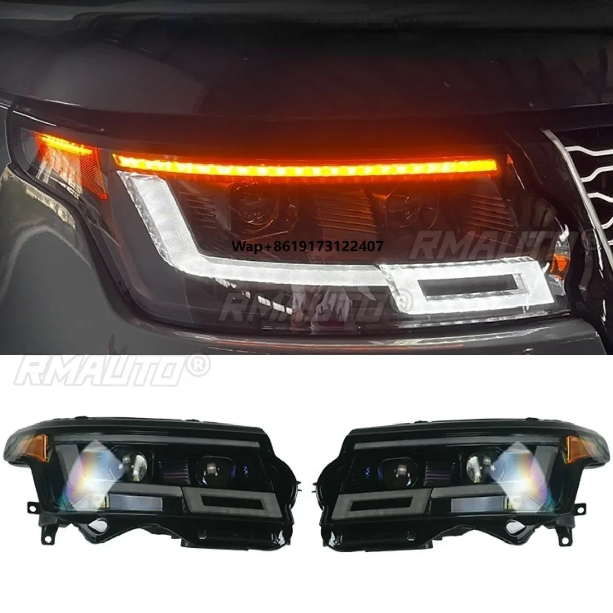 Dynamic Headlight Headlamp Daytime Running Light For Defender Range Executive 2013-2017 Car Accessories