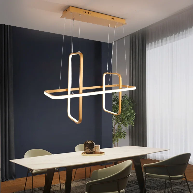 

Nordic Modern Matte Black/Gold/White Aluminum Chandeliers Dining Rooms Bedrooms Hanging Chandeliers Lighting Fixtures