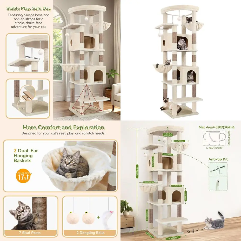 Sturdy 74 Cat Tower… - image