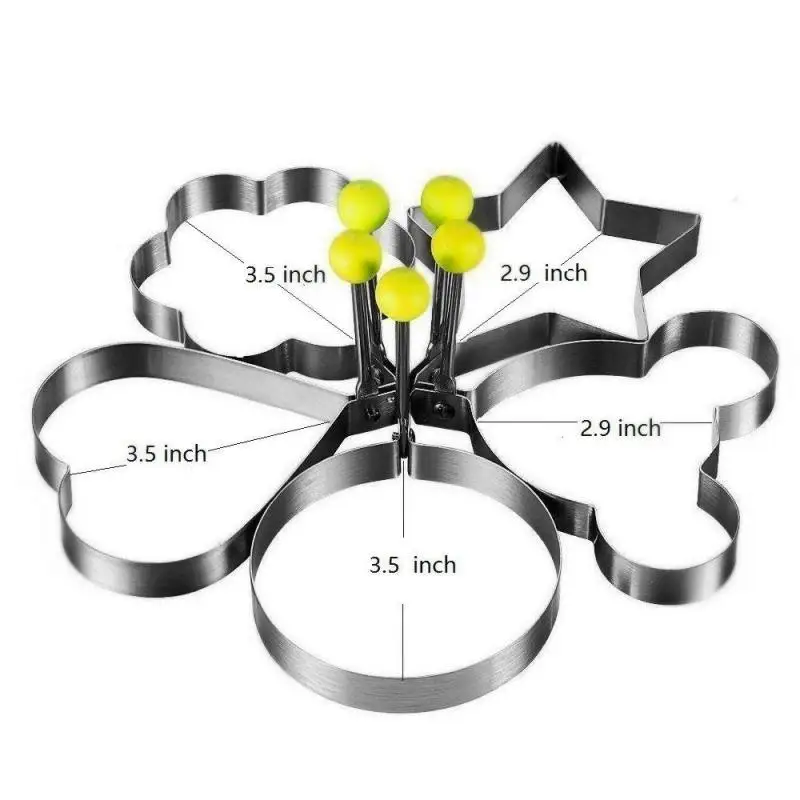 Stainless Steel 5 Style Egg Pancake Mold Egg Cooking Ring Circle Creative Decoration Kitchen Accessories Gadget Rings