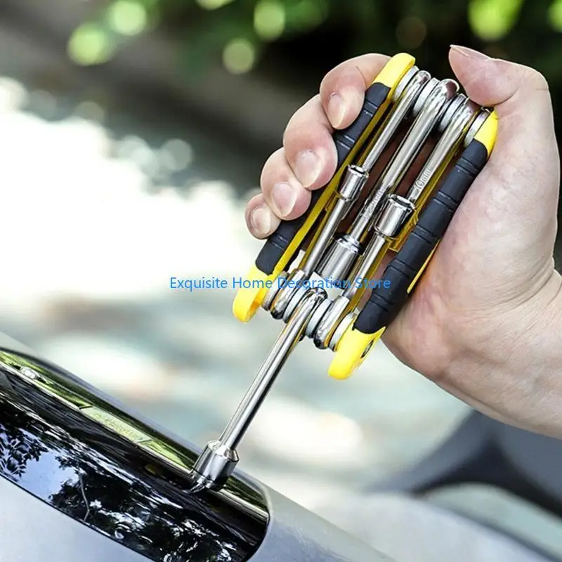 

L5BF 6 in 1 Folding Nut Driver Metric Portable Nut Driver with Aluminum Handle