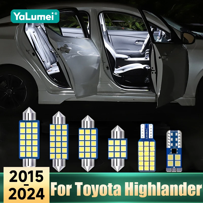 

Для Toyota Highlander XU50 XU70 Kluger 2015-2020 2021 2022 2023 2024: Комплект из 9 светодиодных ламп для салона и багажника, аксессуары