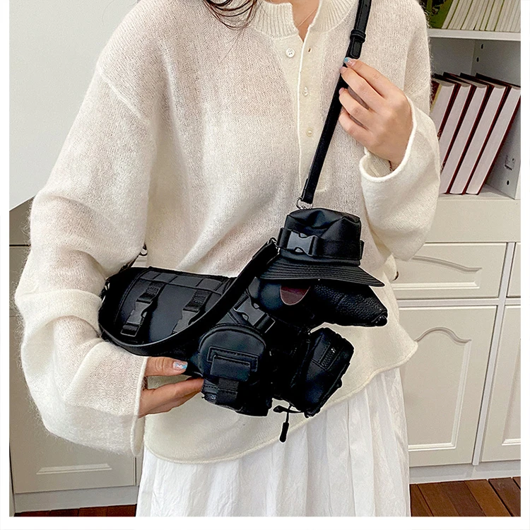 2026 Novelty 3D Dachshund Shaped Bag for Women with Mini Hat Buckle Design Cartoon Crossbody Streetwear Fashion Shoulder Purse