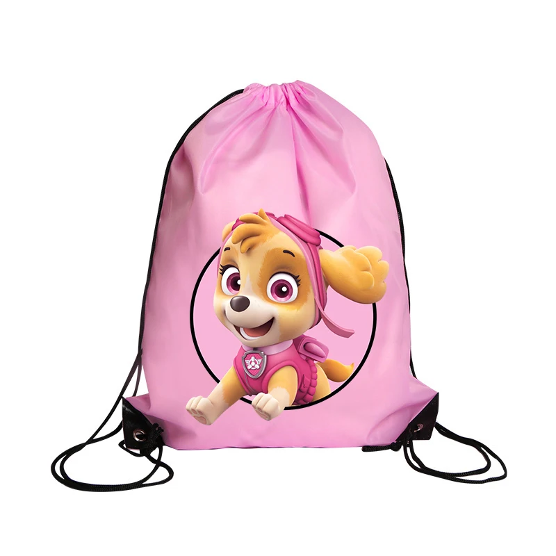 Paws Patrols Skye Chases Drawstring Bundle Pocket Bag Cartoon Sports Waterproof Backpack Anime Terylene Basketball Bags New Gift