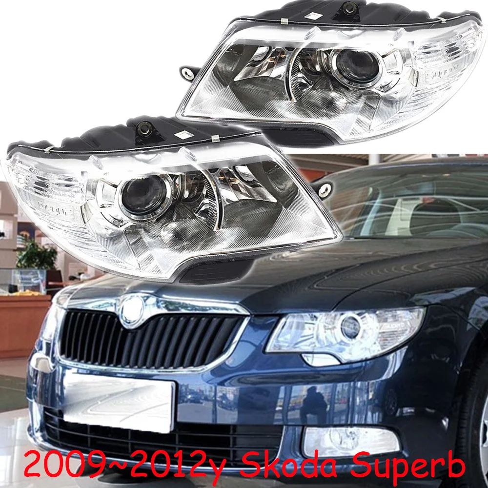 

1pcs car bumper headlamp For Skoda Superb headlight 2009~2012y car accessories head lamp for Skoda superb fog light