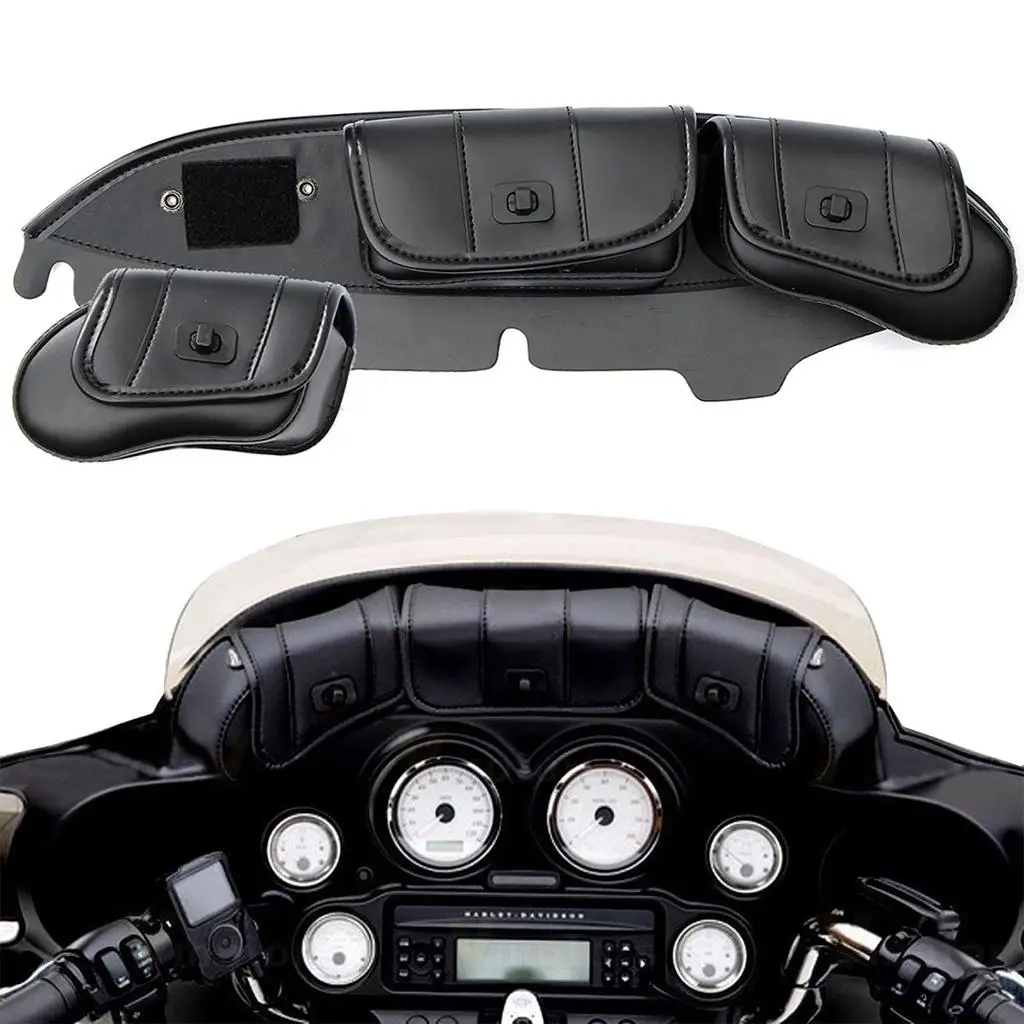 

3 Windshield Bags for Touring 1996 to 2013, Synthetic Leather