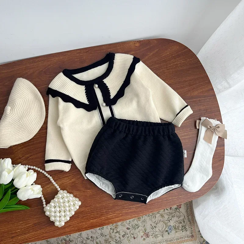 Ensemble pull et pantalon pour bébé fille, style coréen, petit parfum, imbibé de style occidental, printemps et automne