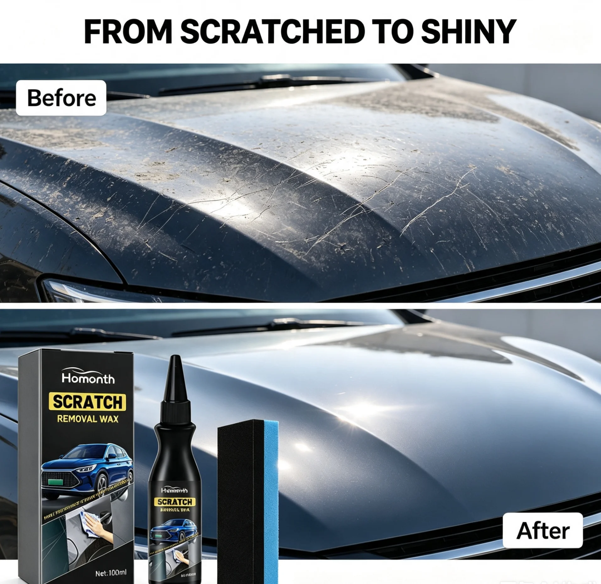 Car Scratch Fix Paste Polishing Wax Remove Car Surface Scuffs Hologram Marks Renew Faded Paint Anti Stain Car Care Supplies
