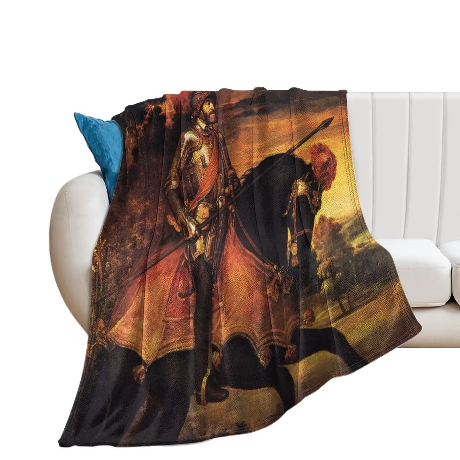 

Equestrian portrait of Charles V of Spain by Titian Throw Blanket Thermals For Travel Baby sofa bed Blankets