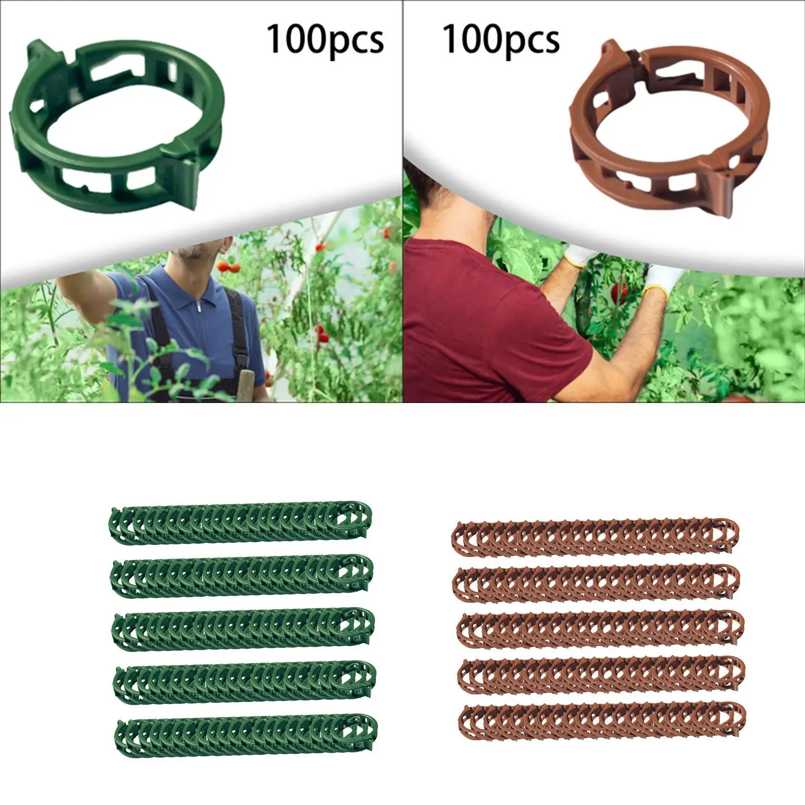 

100 Pieces Plant Clips Plants Stem Clamps for Cucumbers Vegetables Outdoor