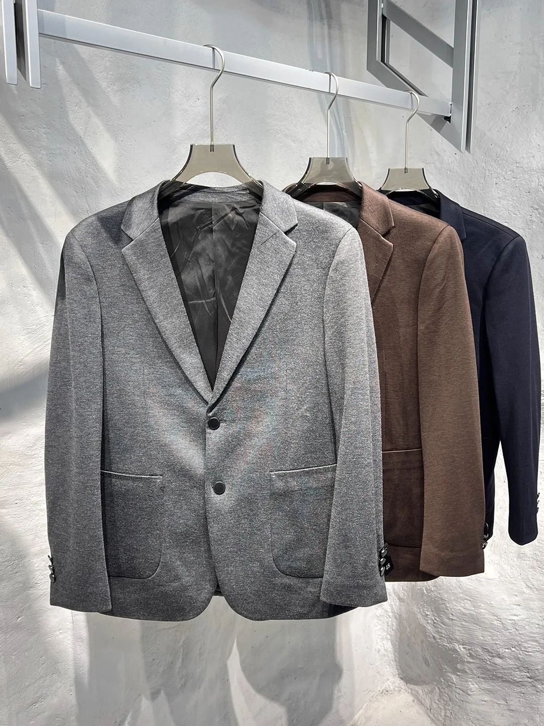 Traje de mezcla de lana informal de alta gama para hombre, traje de negocios de otoño, ligero, de lujo, con soporte de poliéster