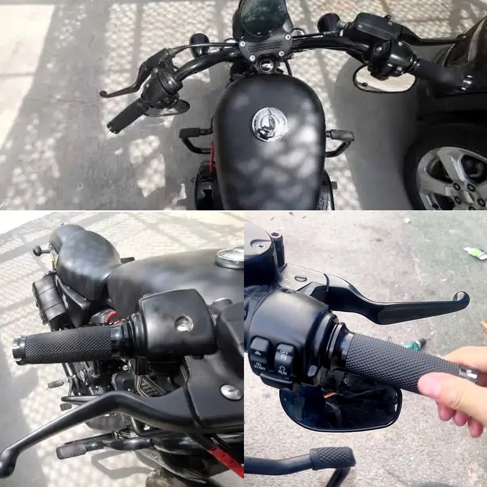 25MM Motorcycle Black Handlebar For Harley Sportster XL 883 1200 Touring Dyna Softail Road King Handle Bar Grips