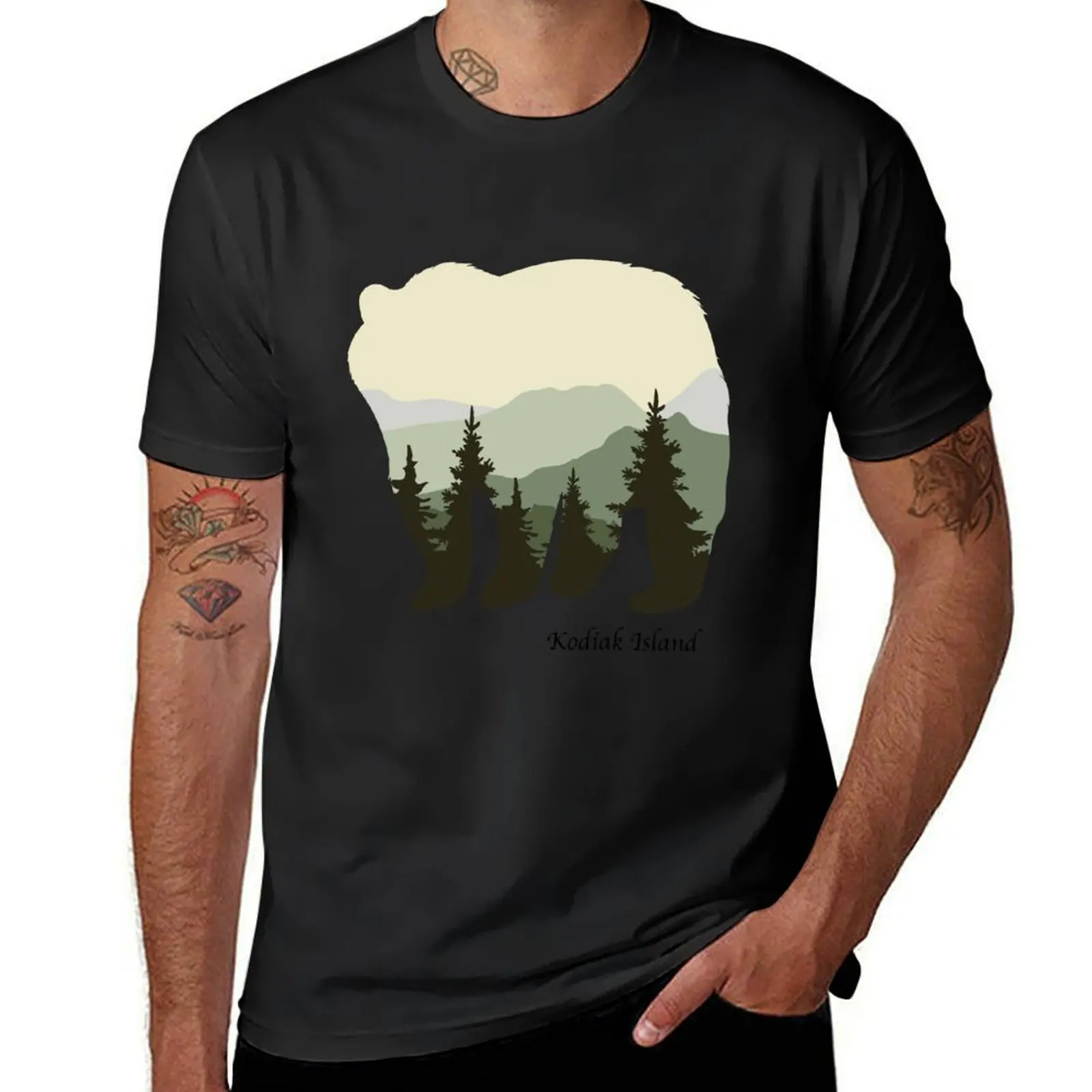 

Kodiak Island Bear Silhouette T-Shirt Blouse customs design your own mens vintage t shirts