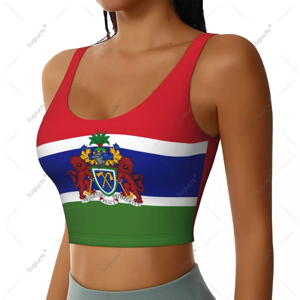Gambia Flag Women Girl Activities Sports Vest for Female Yoga Vest Workout Vest Lightweight Trendy