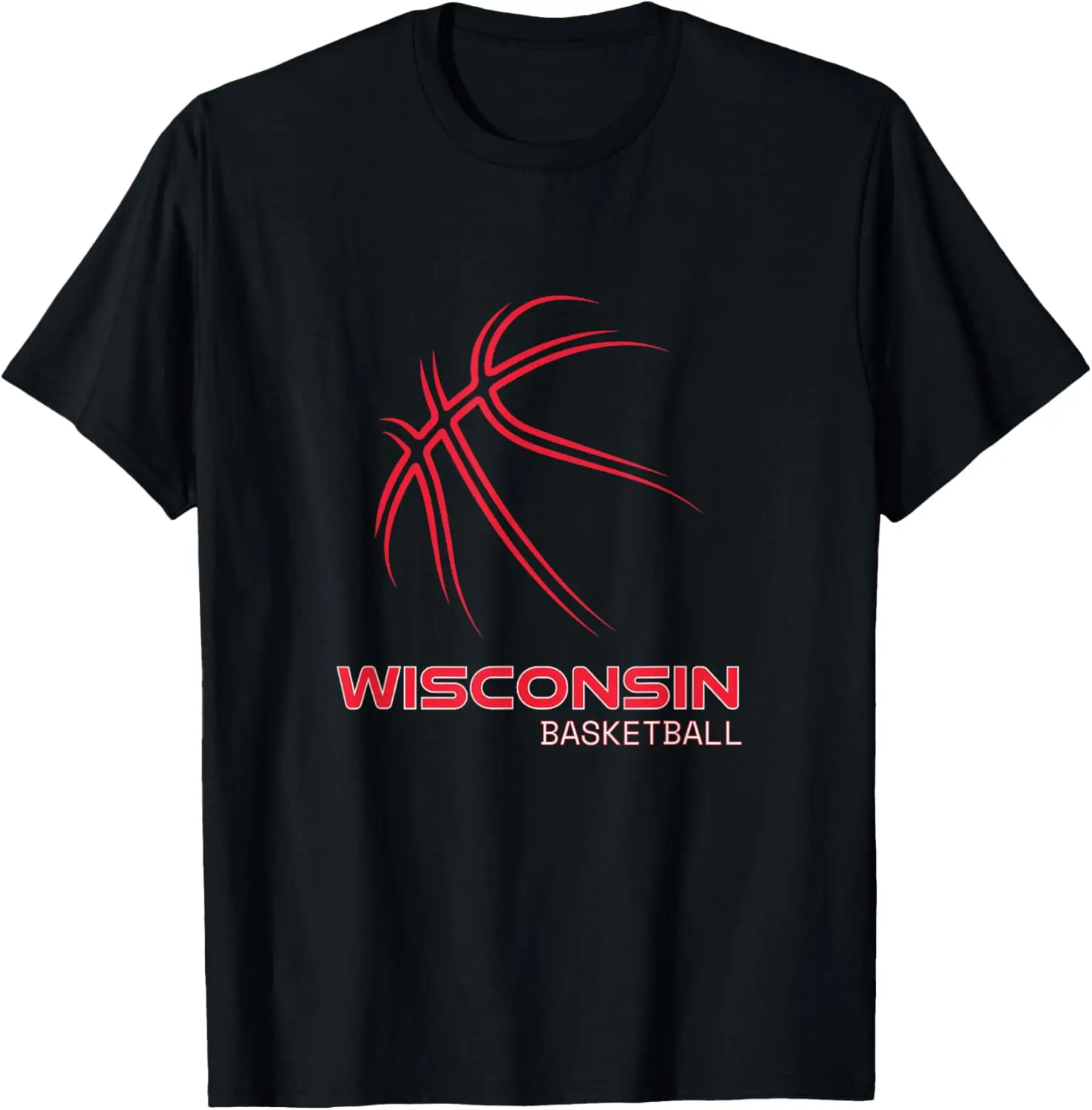 Basketball WI Love The Badger State Souvenir Wisconsin Hoops T-Shirt