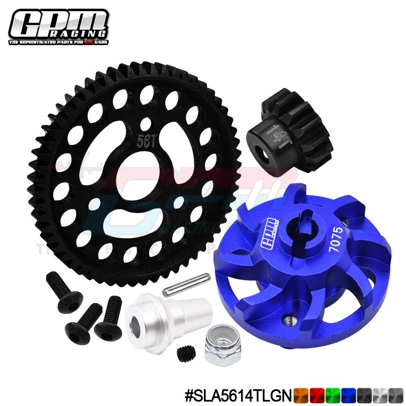 GPM 7075Alu Gear Adapter & 32P/56T & 14T Gear Kit For TRAXXAS 1/10 Slash 4X4 LCG