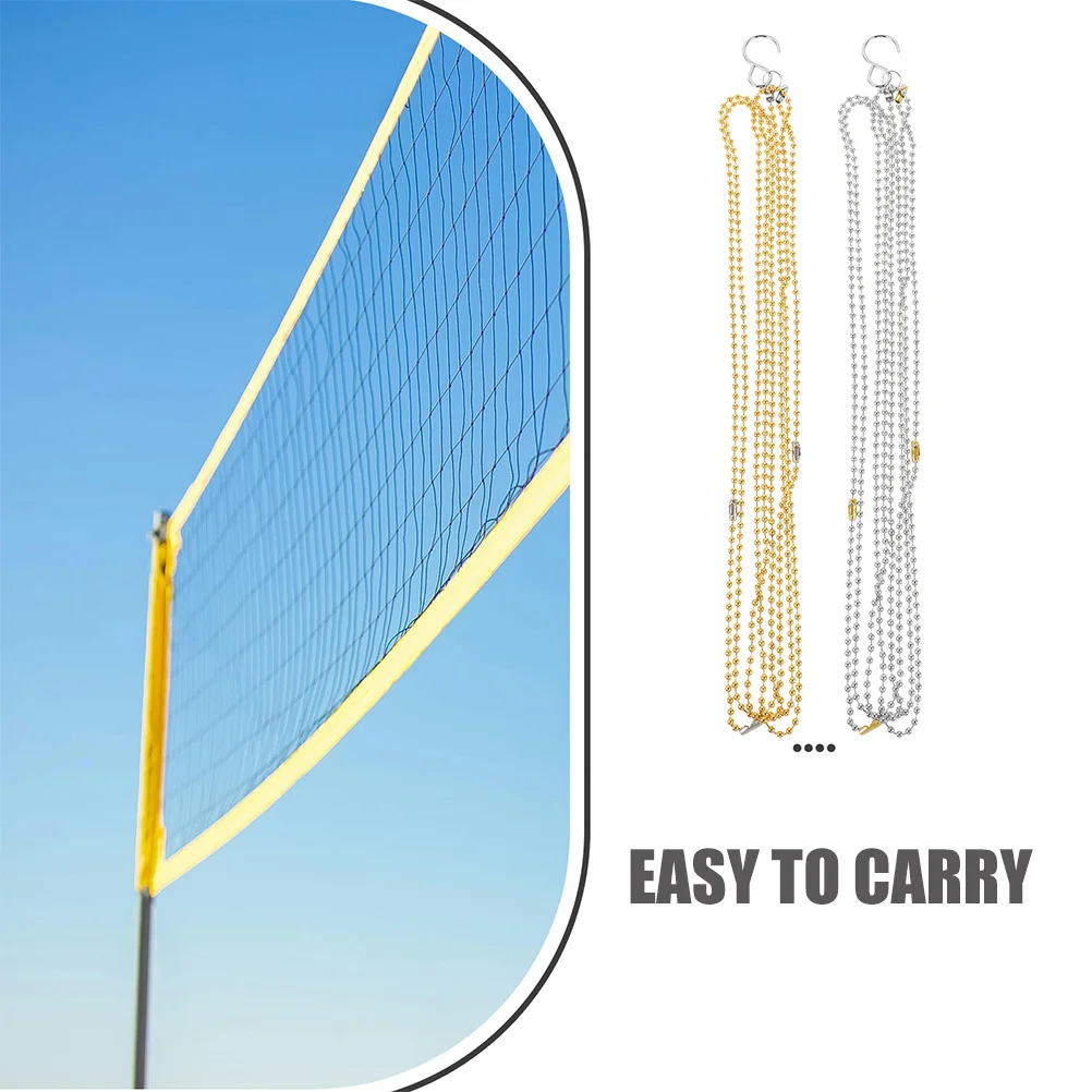 

2Pcs Volleyball Net Measure Chain Precise Height Tool Simple Elegant Design Durable Copper Material Volleyball Equipment
