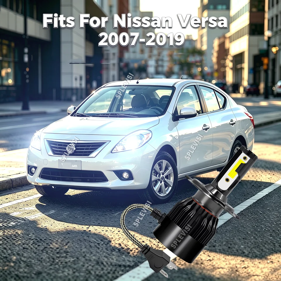 2Pcs LED White H4 60W Headlight High Low Beam Bulbs 12v - Precision Beam Focus For Nissan Versa 2007-2015 2016 2017 2018 2019