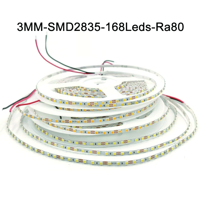 Hohe Helligkeit, 5 m, selbstklebend, SMD2835, 12 V, 24 V, 3 mm, 5 mm, 8 mm, 2835 SMD-LED-Streifen