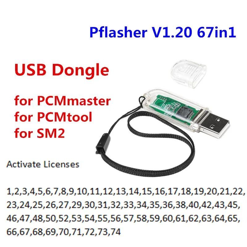 SM2 PRO Universal USB Dongle V1.21 – 69 Modules PCM Flash & ECU Chip Tuning Tool for PCMmaster, Free Damaos Programmer Dongle