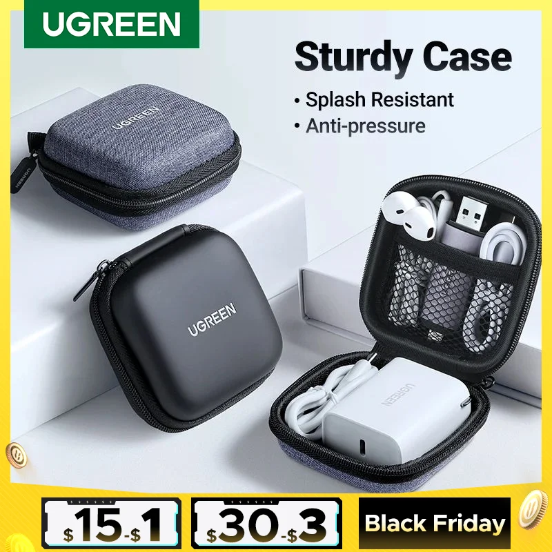 UGREEN Storage Case Bag for Airpods Charger Cable Bluetooth Headphones Funds Luxury Storage Case