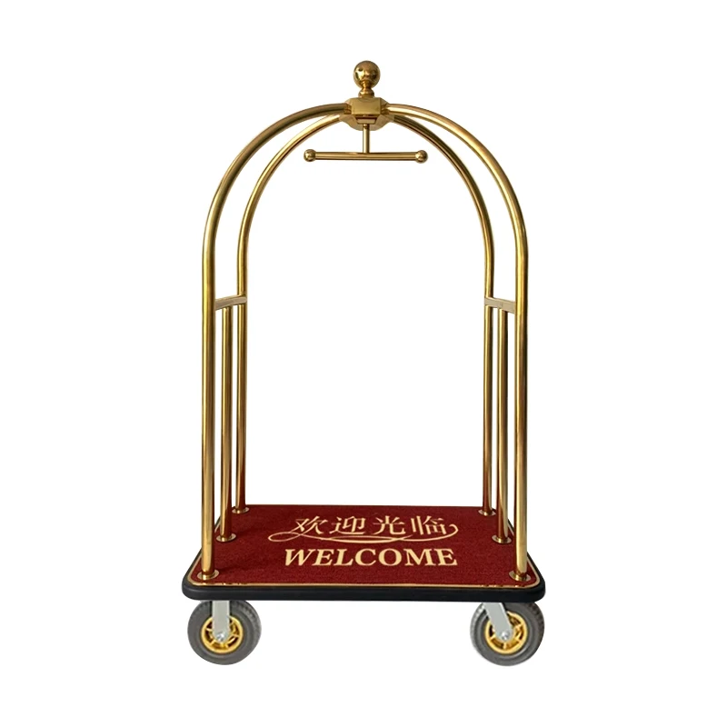 

Luggage Cart Luggage Silent Big Wheel Stainless Steel Flat Trolley