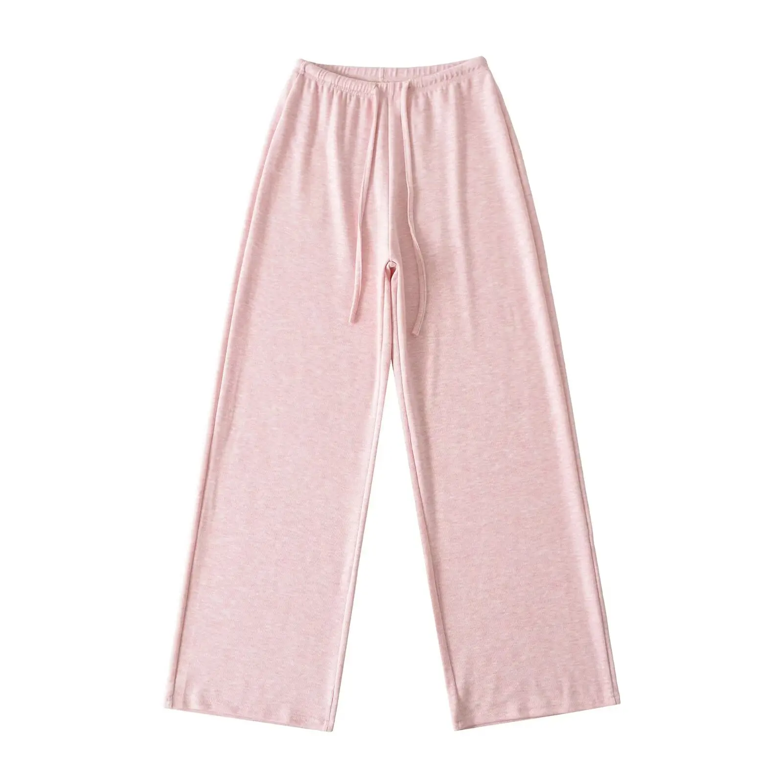 American Retro High Waist Slim Straight Leg Pants Women's Casual Dstring Wide Leg Floor-Length Trousers Street Sle