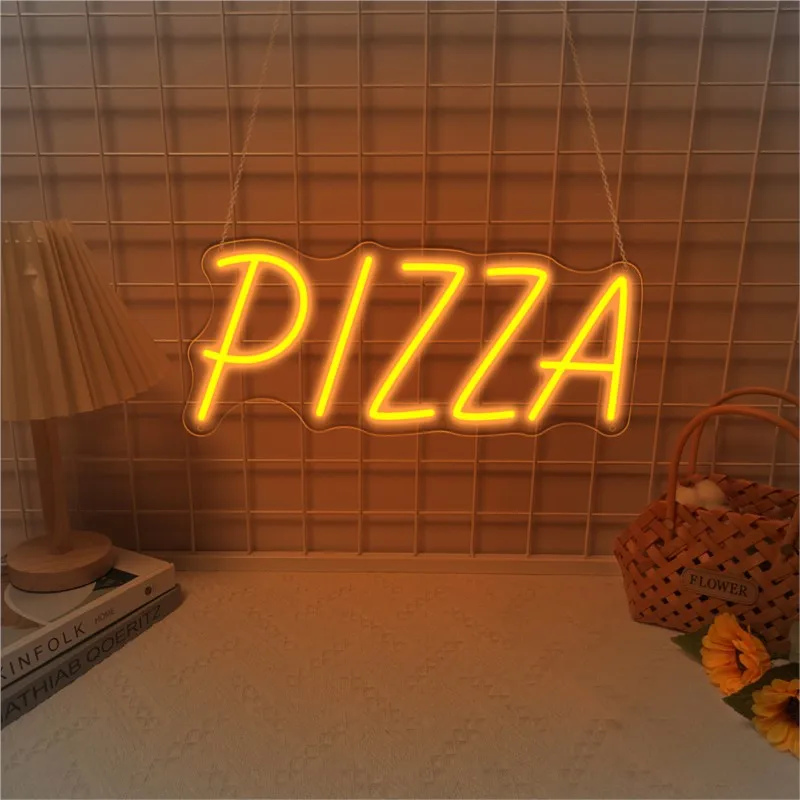 Pizza Neon Sign As Restaurant Wall Decorations USB-powered Pizza-shaped Neon Lights Bar Decorations Window Displays, Party Decor - view 3