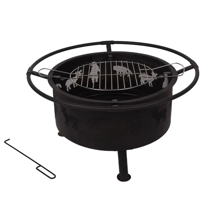 Multifunctional Steel BBQ Basket for Garden Charcoal Brazier Bowl New Outdoor Cooking Grill Tool Portable Fire Pit Accessory