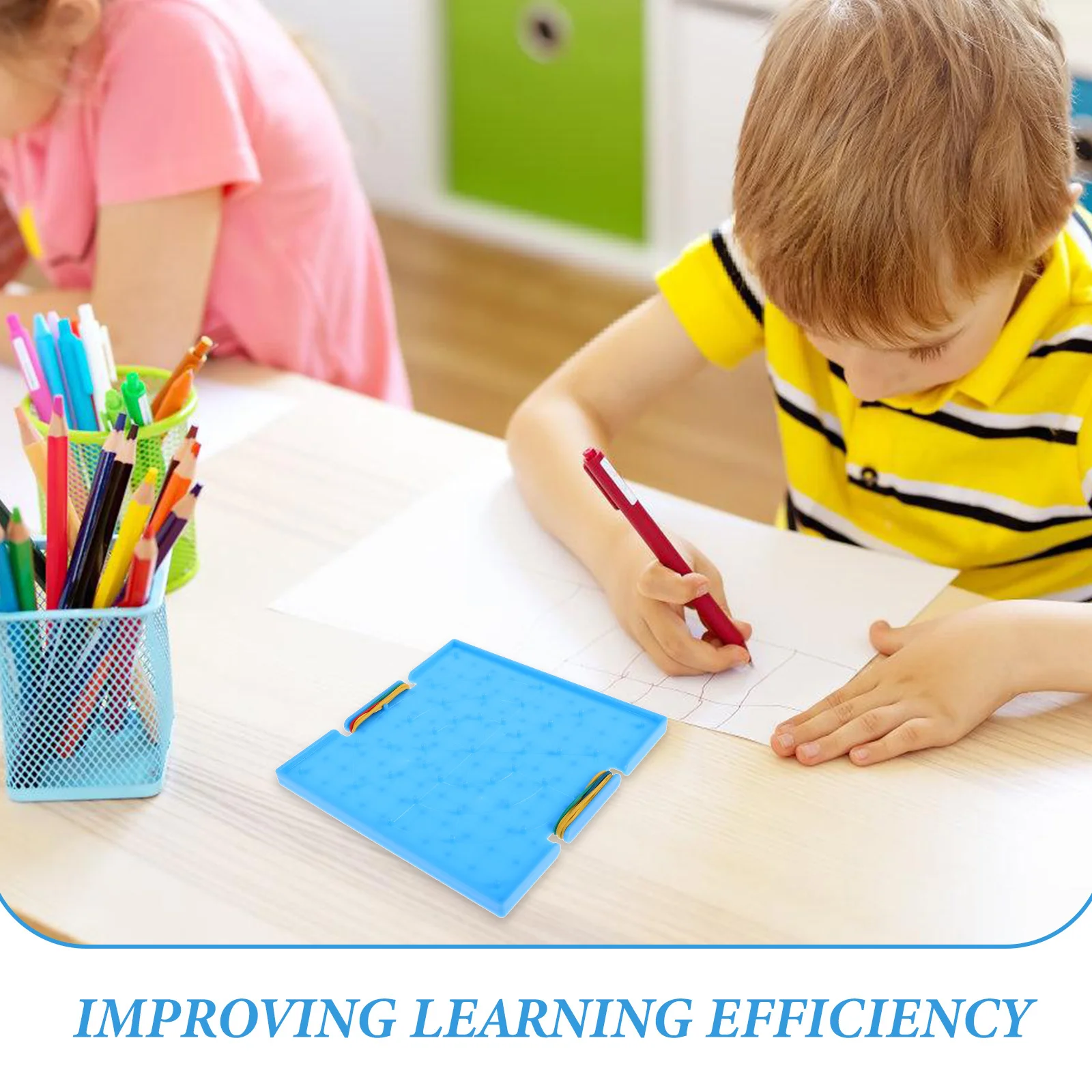 1 Stück Schüler-Steckbrett Doppelseitiges Mathematik-Geoboard Aktivitätsset für Kinder Klassenzimmer Heimschule Lernspiel Steckbrett-Organizer