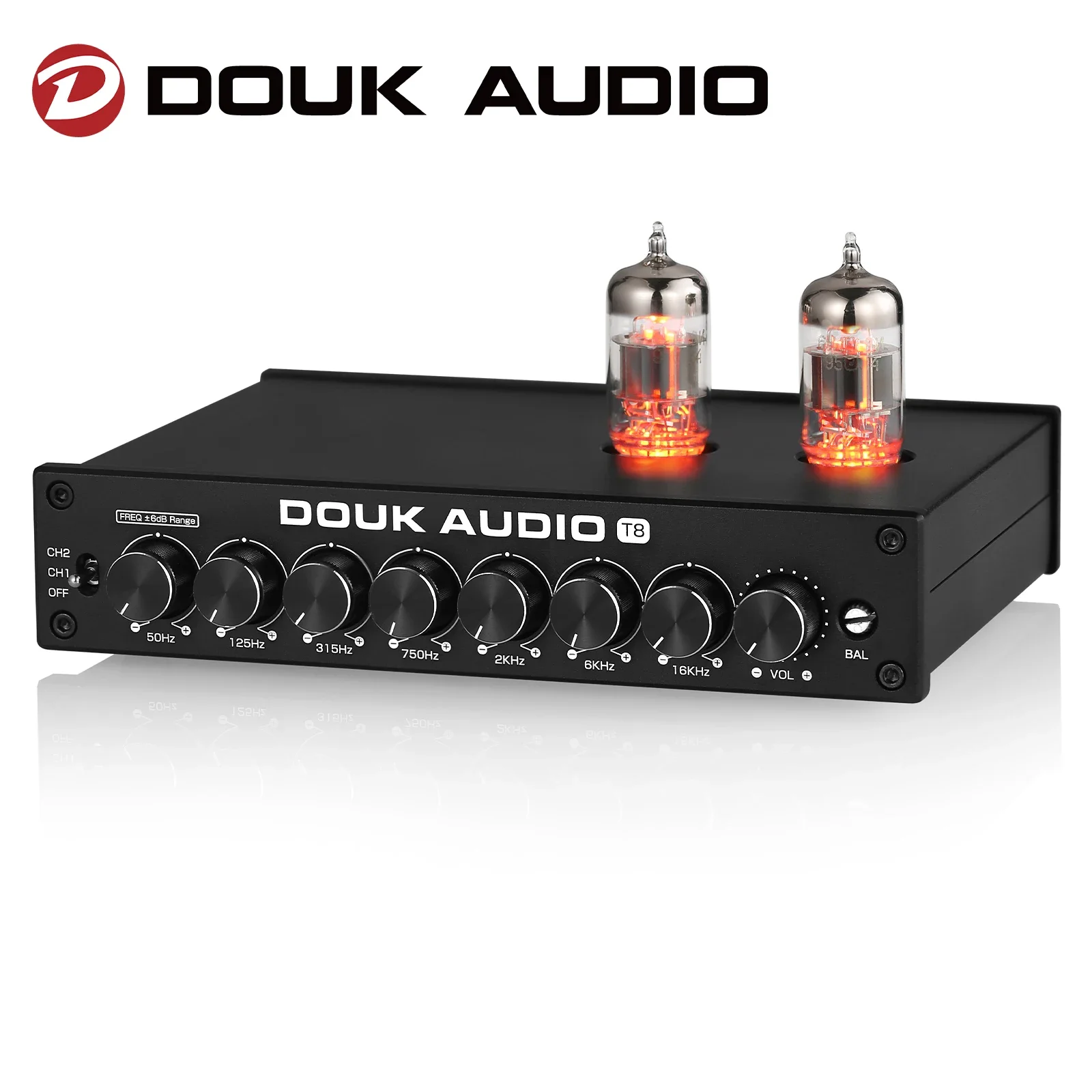 

Douk Audio HiFi Valve Tube Stereo Balanced XLR/RCA Preamp 7-band EQ Equalizer Home Desk Headphone Amp