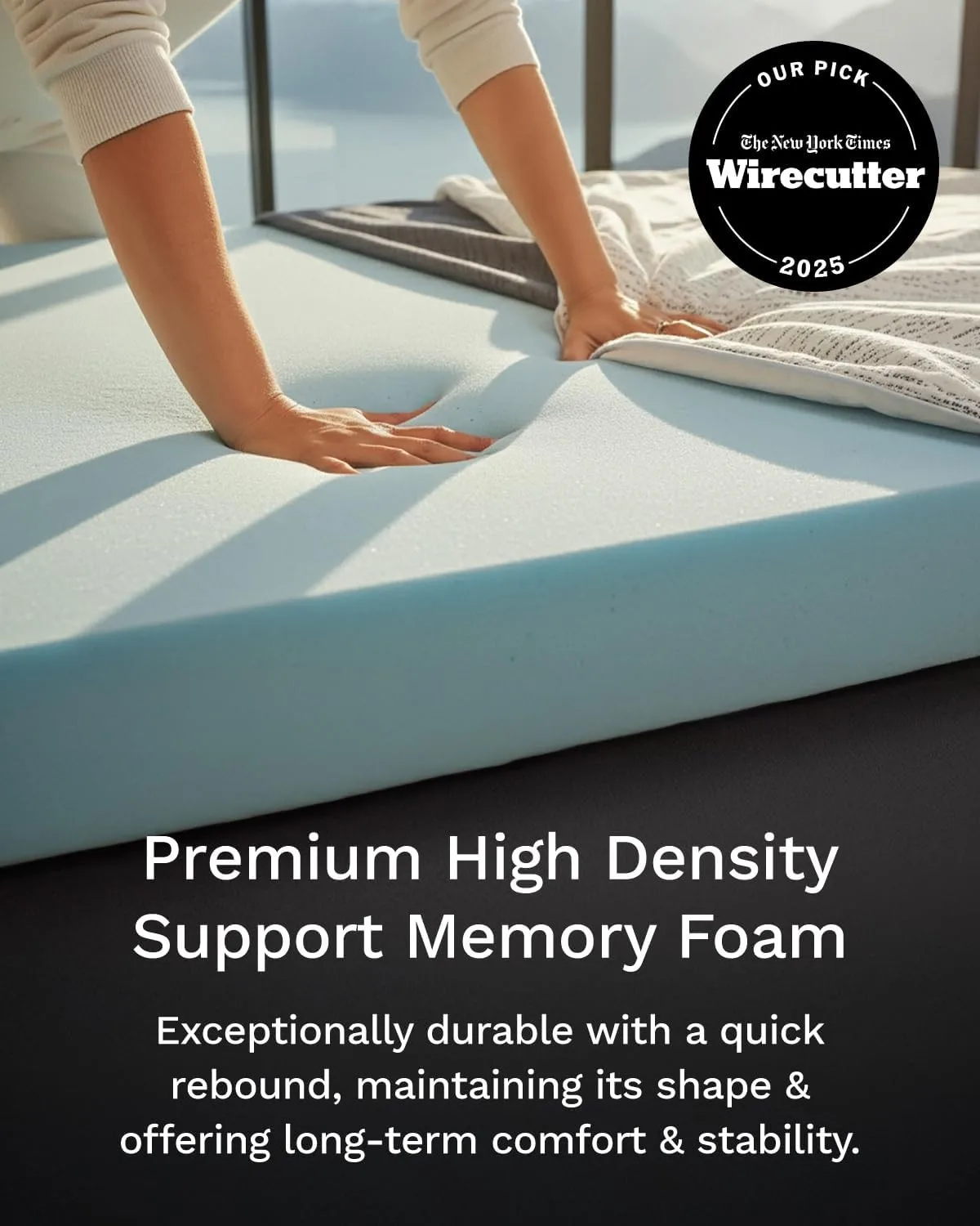 3 Inch Memory Foam Mattress Topper Queen - Select High Density Ventila
