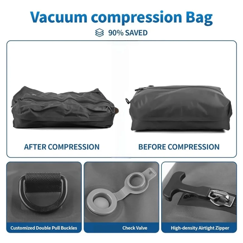 حار! أكياس مفرغة للسفر، للملابس، لتخزين حقيبة السفر، أكياس ختم ضغط قابلة لإعادة الاستخدام، الملحقات الأساسية