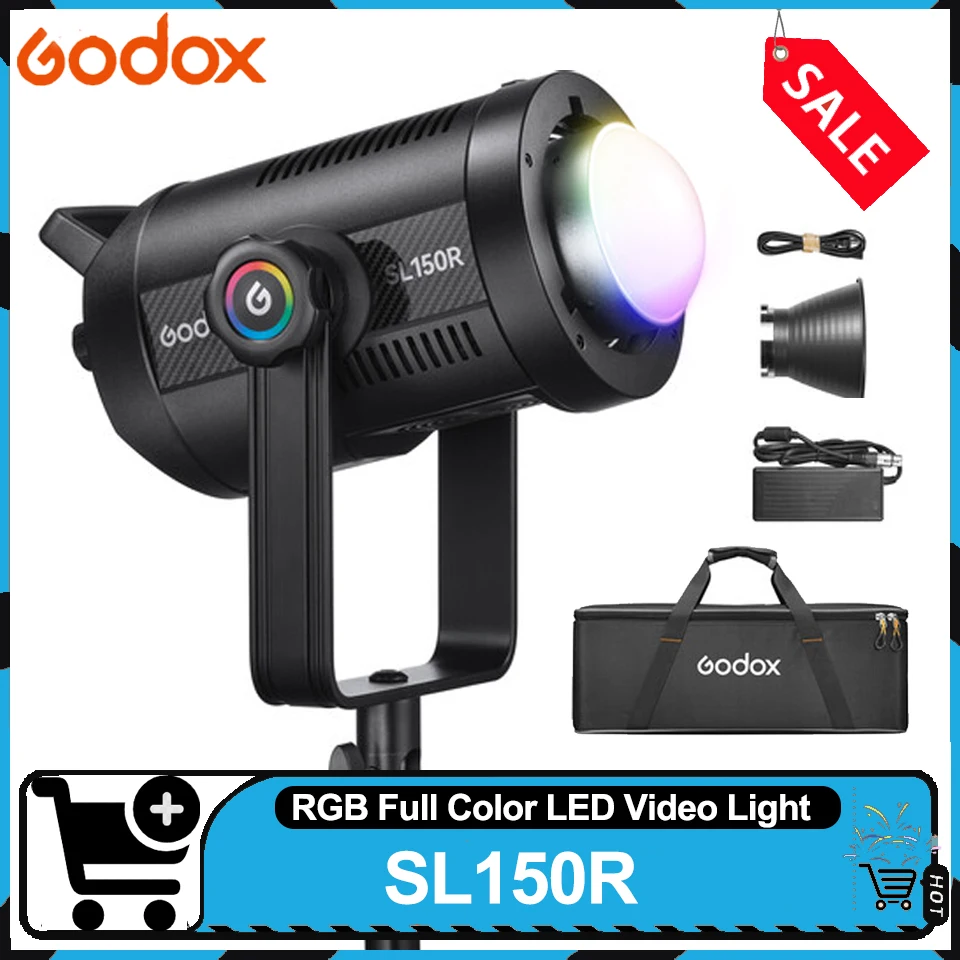 Godox Vollfarb-LED-Fülllicht SL150R RGB 2500–10000 K COB-Videoleuchte CRI 95+ TLCI 96+ Bowens Mount Fotografielampe