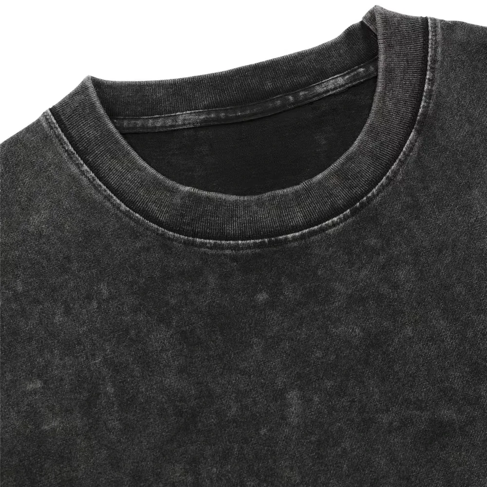 ヴィンテージ風面白い「悲しい猫」ミーム柄メンズ・レディースウォッシュドTシャツ ミーム Y2K ストリートウェア コットンTシャツ ユニセックス 夏 ハラジュク Oネックトップ