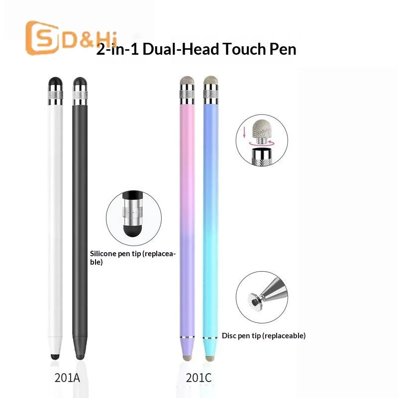 Mesh Fiber Capacitive Stylus Pen Double Nib Touch Screen Pens Drawing Pen For Universal Capacitive Screen Smart Phone Tablet