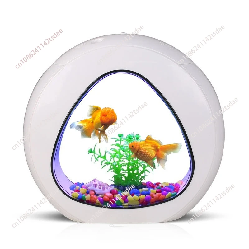 Desktop fish tank aquarium, small ornamental goldfish tank ecological acrylic free of water change