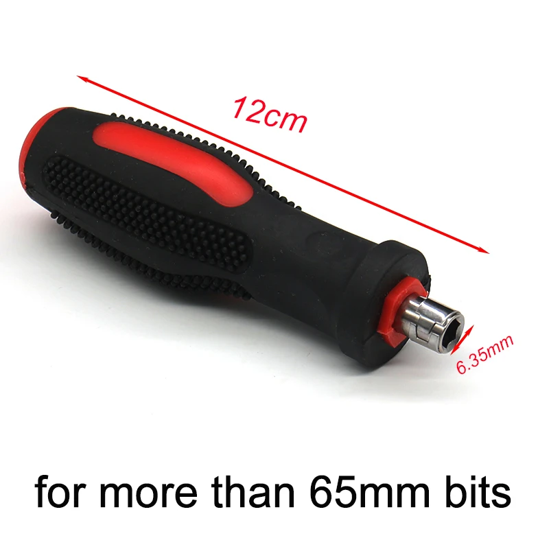 1pc 1/4 inch 6.35mm Screwdriver Handle Multifunction Non Slip Dismountable Magnetic Screw Driver Handle With Soft Rubber