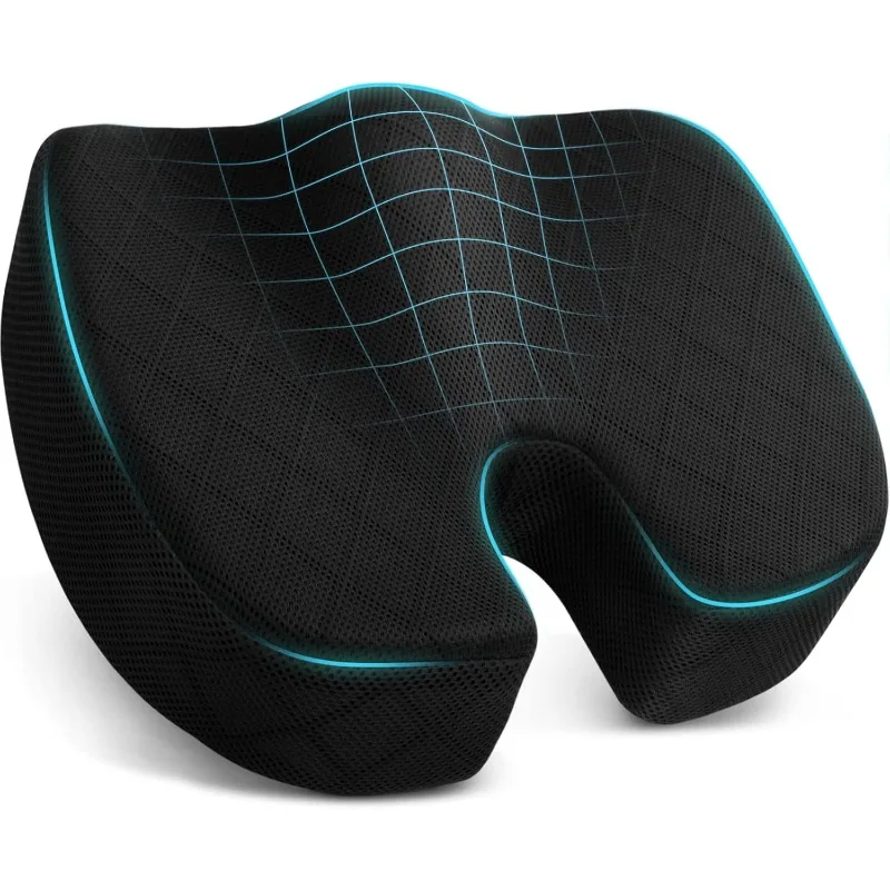 Seat Cushion - Cushion for Office Chair, Car Seat, Airplane, Bleacher - Sciatica & Coccyx Pain Relief Desk Chair Cushion