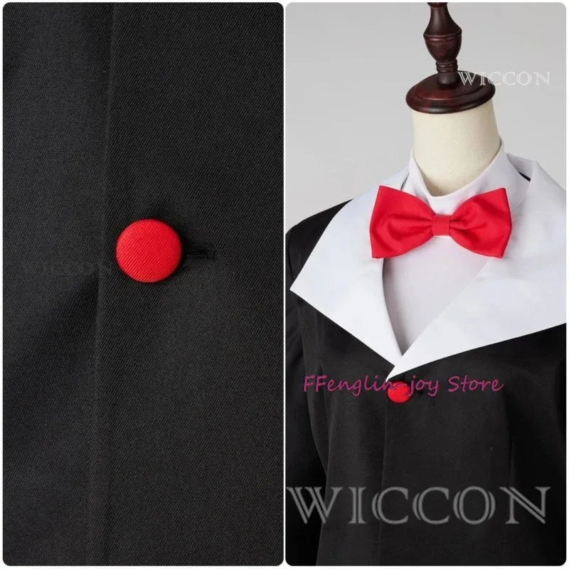 Disfraz de Cosplay de cáscara, uniforme de Hazbin, disfraz de Hotel de cáscara, chaqueta negra para hombre, pantalones, trajes de fiesta de Halloween con pajarita