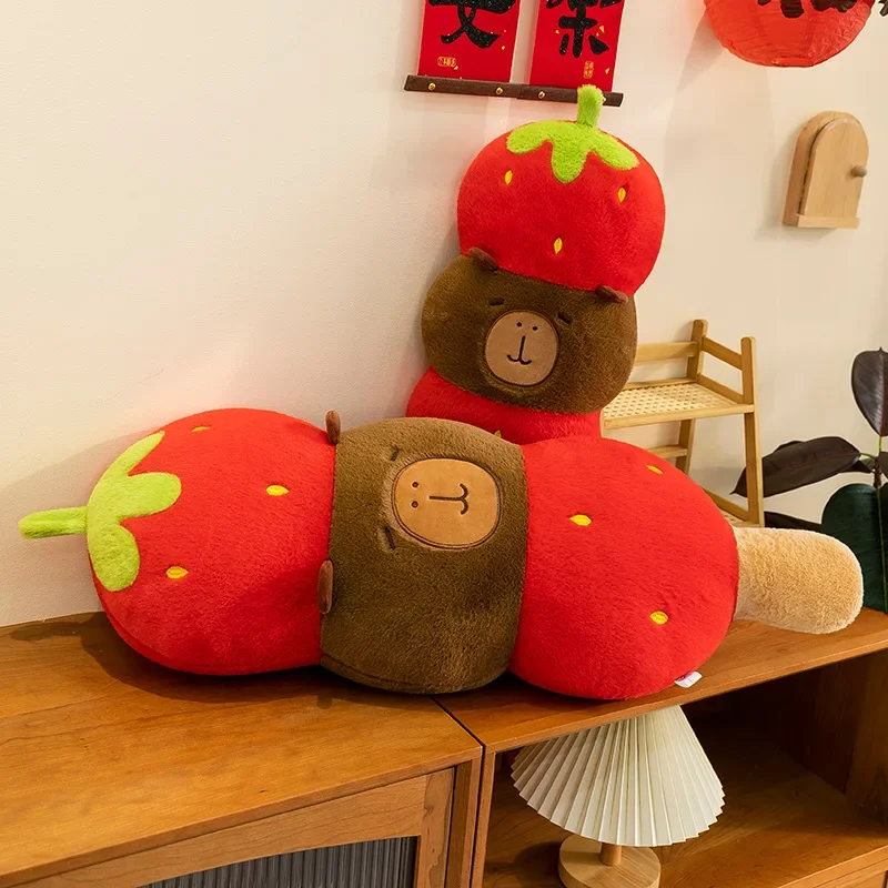 Jouets en peluche série Capybara créative Kawaii 60-80cm, animaux en peluche de dessin animé, ornement d'intérieur doux pour oreillers pour enfants, nouvelle collection